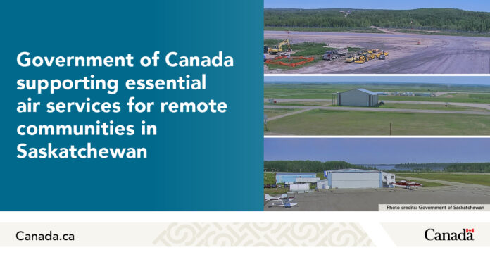 Breaking News: Government of Canada providing additional funding to support essential air services for remote communities in Saskatchewan