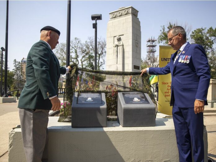 Breaking News: More wartime commemorative pedestals unveiled at Regina Cenotaph